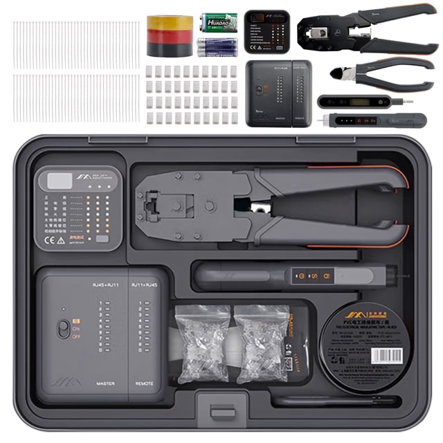 13-in-1 Electrical & Network Tool Kit with Voltage Tester, Crimper, Case for Home DIY & Repairs