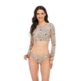 thumbnail image 1 of HAWEE Womens Long Sleeves Two Piece Swimsuits Rash Guard Swimsuit with Triangle Bikini Bottom 2 Piece Bikini Set, 1 of 7