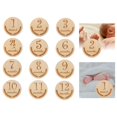 thumbnail image 4 of HILABEE 12 Pieces Baby Milestone Cards Wooden Monthly Cards Newborn Photo Props Engraved StyleC, 4 of 9