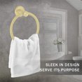 thumbnail image 3 of Towel Holder Stainless Steel Practical Fixing Rings Hanging Rack Exquisite Convenient Hanger Stand for Home Bathroom Kitchen Use Golden, 3 of 6