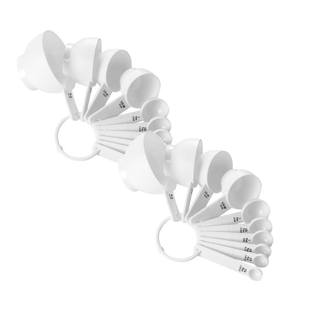 Oleegame 2PC 10PCS Measuring Spoons And Cups Sets Complete Set Of Quantitative Seasoning Tools Measuring Spoon Set For Cooking And Baking White