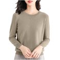 thumbnail image 1 of Yuyuzo Long Sleeve Shirts for Women Crewneck Ribbed Knit Sweater Tops Solid Color Loose Pullover, 1 of 5