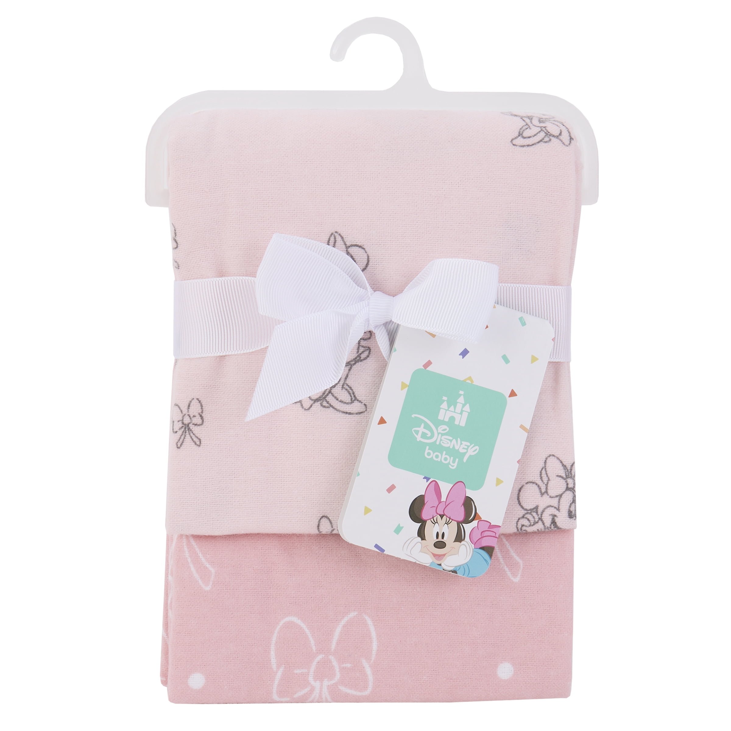 Minnie Mouse Lot de 2 Couvertures en Flanelle de Coton pour Bébé, Nourrisson Fille, Rose