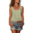 thumbnail image 1 of Innerwin Débardeur Col en V Femmes Débardeurs Vacances Sans Manches T-Shirts Aguichant Vert Clair m, 1 of 2