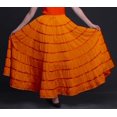 thumbnail image 3 of Phagun Jupe Longue Décontractée Orange pour Femmes, Maxi d'Été, Vêtements Indiens-14, 3 of 6