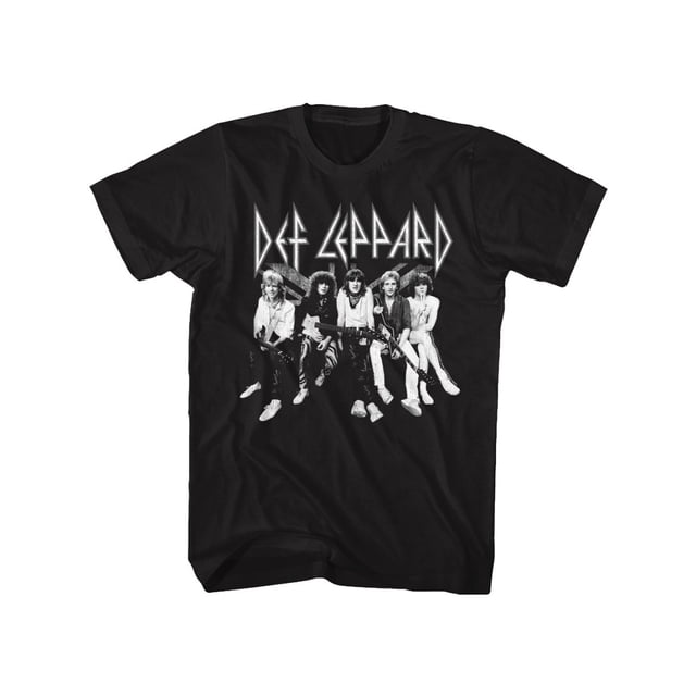 Def Leppard 1977 Groupe de Rock Anglais Photo de Musique Noir T-Shirt Adulte Tee