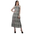 thumbnail image 2 of Moomaya Robe Imprimée Femme Fête Mariage Tenue de Fête Col Licou Robe Maxi en Rayonne, 2 of 4