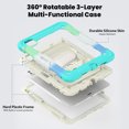 thumbnail image 2 of XYX For iPad Pro 11 inch Case 2024 (M4), 360 Rotating Shockproof Cover with Stand, Screen Protector, Shoulder Strap, Rainbow Blue, 2 of 7