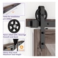 thumbnail image 4 of Heavy Duty Sliding Barn Door Hardware Kit With Big-Rollers 8-20FT Black Steel Track Roller Set For Two Door Smoothly ,Long Lasting, 4 of 6