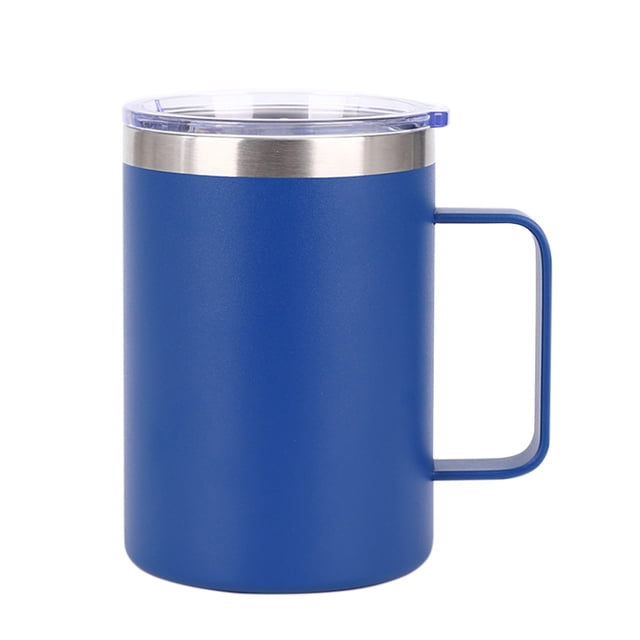 Tasse à Café en Acier Inoxydable avec Couvercle et Poignée, Isolation Thermique, Portable, Hauteur 4,52 Po, Matériau en Acier Inoxydable 304