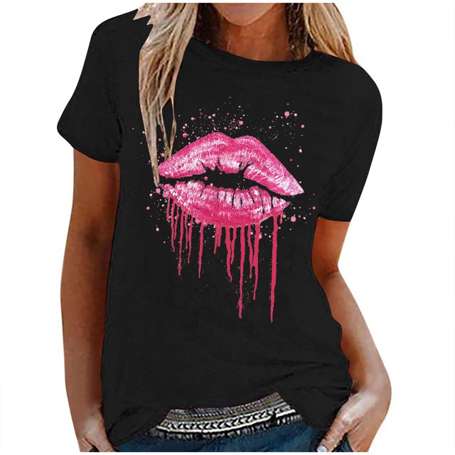 Birdeem Womens Fashion Printed Round Neck Short Sleeve T-Shirt Blouse Loose Tops