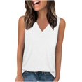 thumbnail image 1 of Timegard Womens Tank Tops V Neck Solid Color Fitting Comfy Sleeveless Top Summer Casual Basic Tee Shirts, 1 of 7