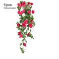 thumbnail image 2 of ziyahi Artificial Rose Garland Simulation Flower Vine Floral Decor Wall Hanging Plastic artificial Flower Rattan, Rose Red, 2 of 8