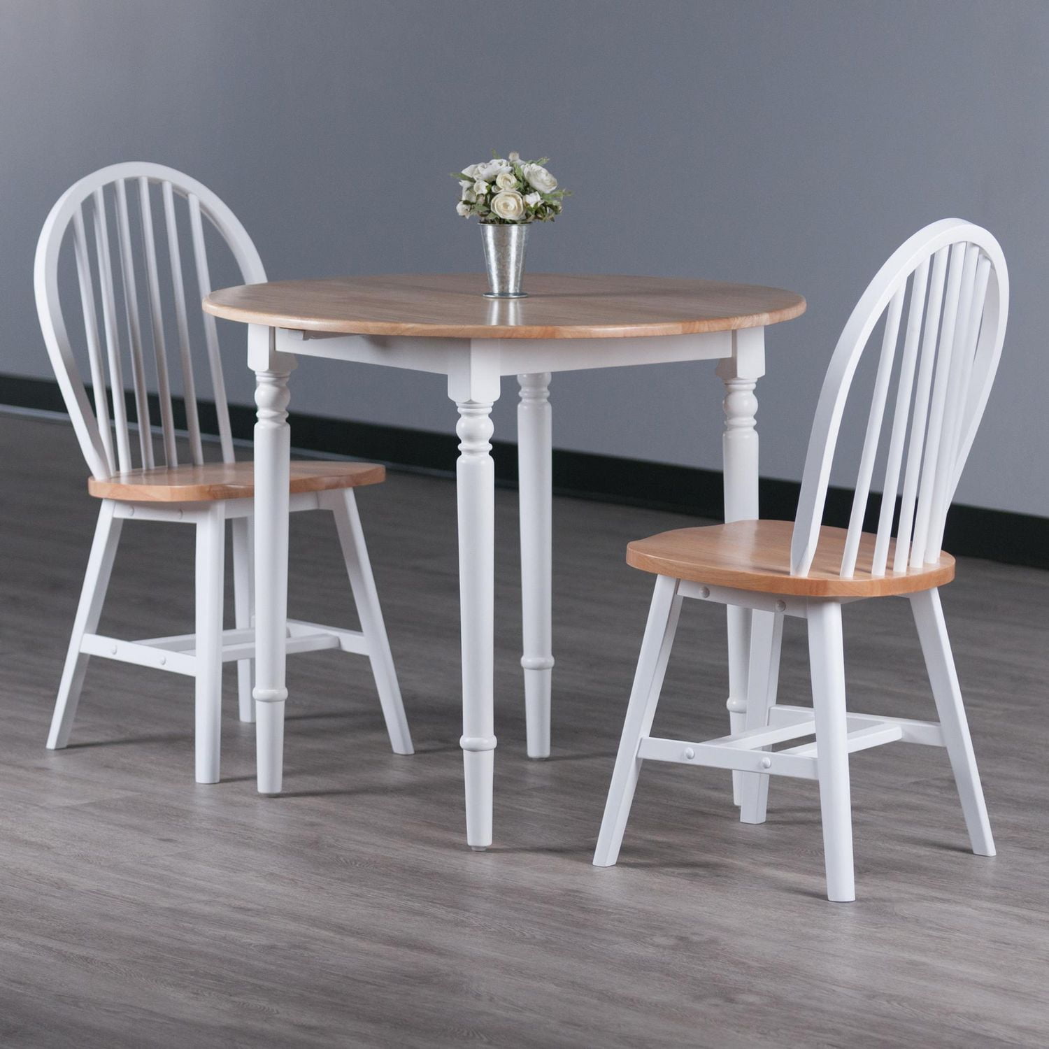 Table de salle à manger à abattant Sorella 3 pièces avec chaises