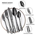 thumbnail image 4 of Mistaha Elegant Floral Pattern 40-Piece Stainless Steel Cutlery Set - Dinner Knives, Forks, Spoons, Tea Forks, Teaspoons - Silver Color - Service for 8, 4 of 6