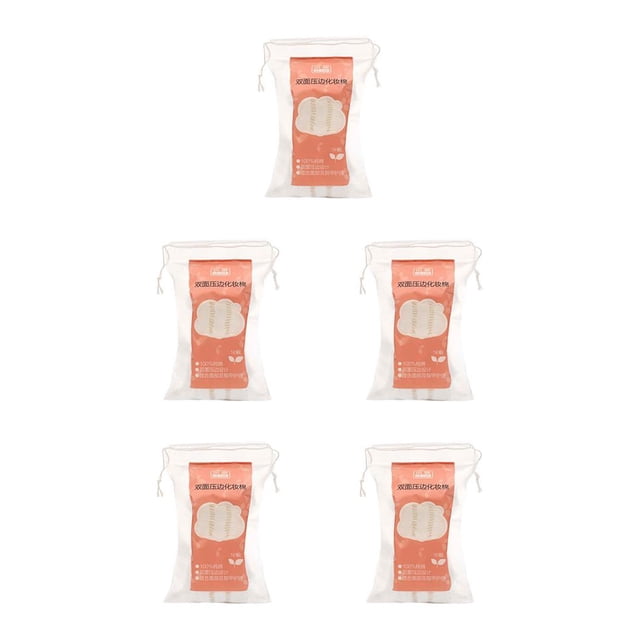 Maytalsory 50PCS/Bag Makeup Pads Soft Cotton Facial Eye Cosmetics Remover Portable Travel Drawstring Holder Make Up Remove 6 * 5cm 5Set