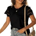thumbnail image 3 of Dentelle Manches Courtes, Femmes Dentelle Manches Courtes Casual Manches Courtes T-Shirt Puissance Emballé Performance, 3 of 5