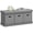 Dark Grey, variant on HOMCOM Shoe Bench with Cushion Seat, 3 Fabric Drawers for Entryway Hallway