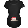thumbnail image 1 of Christmas Peeking Baby Santa Maternity Soft T Shirt, 1 of 1
