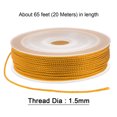 thumbnail image 2 of Unique Bargains Twisted Nylon Twine Thread Beading Cord 1.5mm 20M/65 Feet Extra Strong Braided Nylon String, Golden, 2 of 6