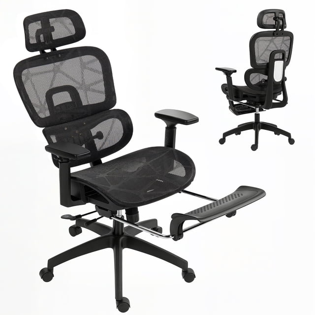HOMCOM Ergonomic Mesh Office Chair, High Back Desk Chair, Black