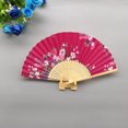 thumbnail image 4 of YAOMOBB Elegant Folding Fan Double Sided Flower Pattern Bamboo Catwalks Lightweight Hand Held Party Props, 4 of 7
