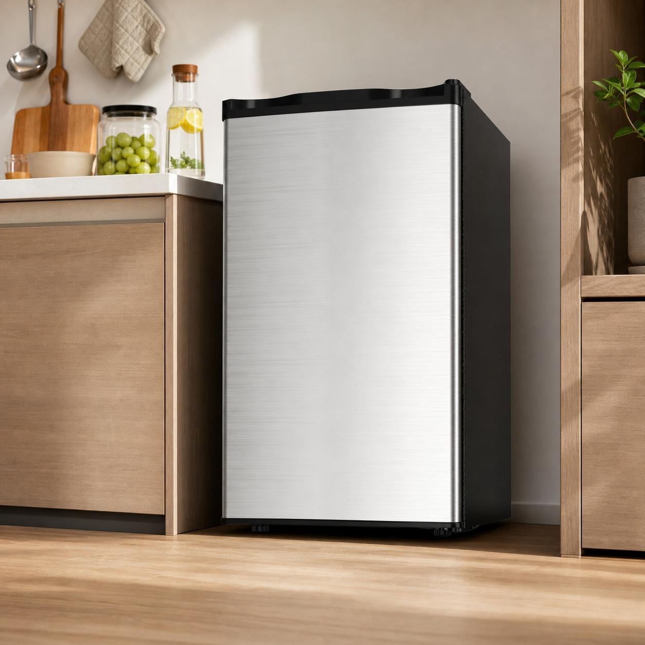 CazToi 3.2 Cu.Ft Single Door Compact Refrigerator, Mini Fridge for Bedroom, Dorm, Office