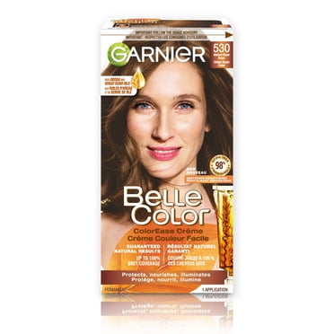 Garnier Belle Color Coloration Permanente, 530 Châtain Moyen Érable, Couverture du Gris à 100%, Enrichi aux Huiles d'Argan et de Germe de Blé - 1 Application