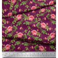 thumbnail image 2 of Soimoi Rayon Tissu Feuilles & Pivoine Imprimé en Tissu Floral par Yard 42 Pouces de Large, 2 of 5