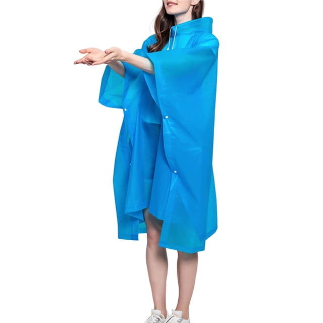 Poncho de Pluie d'Urgence Réutilisable Robuste pour Adultes avec Capuche à Cordon Ajustable Durable