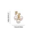 thumbnail image 2 of 2 Pieces Hairpin Headdress Flat Back Non-perforated Design Shiny Rhinestones Beautiful Pearl Flower Buckle for Dancing Party Type 8, 2 of 7
