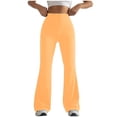 thumbnail image 1 of LOVZFMLL Women's Pants, Solid Color Tight Fitting Hip Shaping Flared Yoga Pants Orange, 2XL, 1 of 4