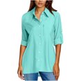 thumbnail image 1 of BLVB Chemise Boutonnée pour Femme avec Protection Solaire UV Upf 50+ à Manches Longues, Extérieur, Fraîche, Séchage Rapide, Pêche, Randonnée, Voyage, 1 of 7