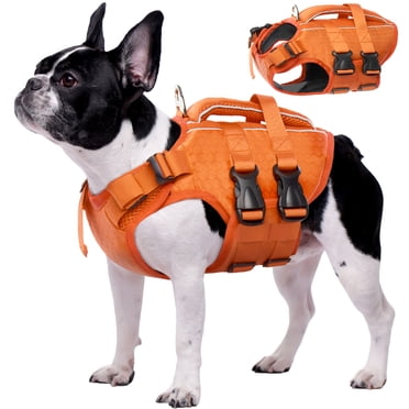 Kuoser Dog Life Jacket, Reflective and Adjustable Life Vest for Small Medium Large Dogs Yellow, XS