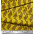 thumbnail image 3 of Soimoi Yellow Poly Georgette Fabric Brown Paisley Decor Fabric Printed Yard 42 Inch Wide, 3 of 3