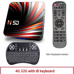 Pour Android Tv Box Android 10.0 4k 4gb 32gb 64gb Lecteur de médias 3d Vidéo Smart Tv Box 4+32G_Clavier australien plug+I8