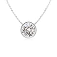 thumbnail image 1 of Angara Collier en Diamant Naturel - Collier Solitaire en Diamant Rond Serti Clos en Platine pour Femmes, 1 of 10