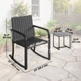 thumbnail image 2 of Ensemble Bistro d'Extérieur en Rotin PE Gris de 3 Pcs, 2 Chaises Berçantes avec Coussins Épais et Table Basse en Verre Trempé, Mobilier de Patio Résistant aux Intempéries pour Balcon et Jardin, 2 of 7