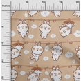 thumbnail image 2 of oneOone Cotton Cambric Light Brown Fabric Asian Kawaii Rabbit Craft Projects Decor Fabric Printed By The Yard 42 Inch Wide, 2 of 4