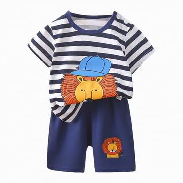 Gubotare Kids Summer Shirt and Shorts Set Teen Boys Outfit Sets Short Sleeve Top & Shorts Casual Clothes Set 4T 5T (Black,4-5 Years)