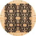 thumbnail image 1 of Ahgly Company Indoor Round Abstract Chrome Gold Yellow Oriental Area Rugs, 8' Round, 1 of 6