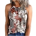thumbnail image 1 of LSLJS Débardeurs à Bretelles Spaghetti pour Femmes Gilet Imprimé de Mode pour Femmes Décontracté à Col Rond Sans Manches T-shirt Ample Hauts, 1 of 1