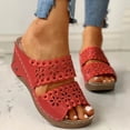 thumbnail image 4 of LSLJS Platform Sandals for Women Platform Wedges Sandals Womens Slip On Platform Slides Slippers Comfy Open Toe Sandals Summer Casual Flatform Platform Wedge Slides, 4 of 7