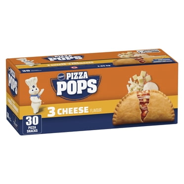 Pillsbury Pizza Pops, saveur 3 fromages, collations de pizza surgelées, 2,85 kg, 30 pièces, Contient : Blé, Lait. 2.850kg