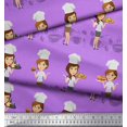 thumbnail image 3 of Soimoi polyester Crepe Fabric Cook Girl Print Fabric by the Yard 52 Inch Wide, 3 of 3