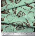 thumbnail image 3 of Soimoi Tissu Crêpe polyester Rouleau, Imprimé Pain de Blé & Sandwich 1 Yard 52 Pouces de Large, 3 of 3