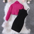 thumbnail image 2 of RKSTN Robe pour Fillettes Manches Longues (8-12 Ans) Col Roulé Manches Longues + Camisole Robe Noire Ensemble 2 Pcs, 2 of 7
