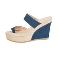 thumbnail image 1 of XIAQUJ Nouvelles Sandales à Talon Compensé à Semelle Épaisse à Bout Ouvert pour Femme Sandales pour Dame Pantoufles pour Femmes Sandales pour Femmes 2024 Bleu 7, 1 of 9