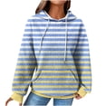 thumbnail image 1 of Yuyuzo Hoodies for Women Long Sleeve Casual Pullover Color Block Drawstring Sweatshirt with Pockets, 1 of 5