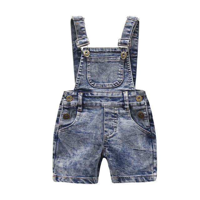 KIDSCOOL SPACE Baby Girl Ripped Denim Shortall Overalls Workwear Female, 18-24 Months